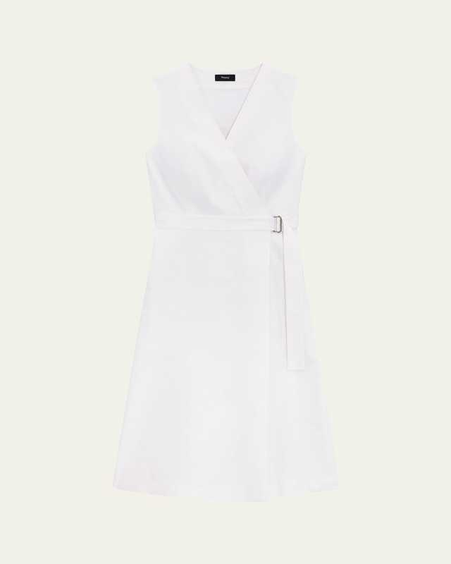 Sleeveless A-Line Wrap Dress